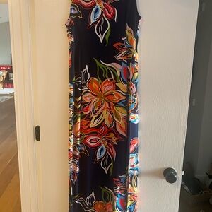 MSK Navy Floral Maxi Dress - Multicolor